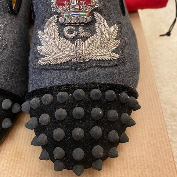 Christian Louboutin Grey Velvet Intern Flats Sz 37 - Picture 3 of 10